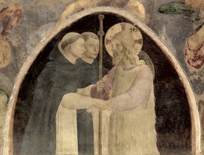 Le Christ accueille deux frères dominicains (détail) - Fra Angelico