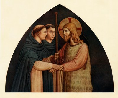 Le Christ en pèlerin rencontré par deux dominicains, 15e siècle, vers 1909 - Fra Angelico