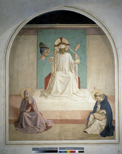Christ bafoué avec la Vierge et Saint Jérôme. Fresque de Guido di Pietro - Fra Angelico