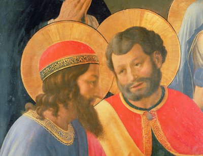 Descente de croix, détail de deux saints, 1436 tempera et or sur panneau - Fra Angelico