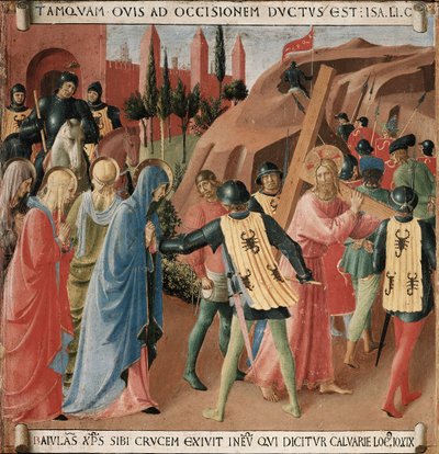 Histoire de la vie du Christ : la montée au Calvaire, le portement de la croix - Fra Angelico