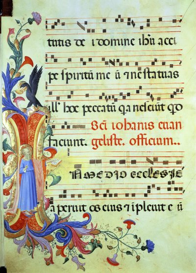 Ms 558 f.13v Initiale historiée 
