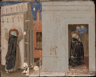 La vision du pape Innocent III ; Saints Pierre et Paul apparaissant à Saint Dominique - Fra Angelico