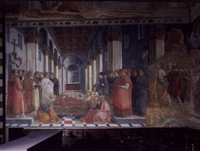 La célébration des reliques de Saint-Étienne (montrant une partie du martyre de Saint-Étienne), 1452-66 - Fra Filippo Lippi