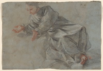 Un moine assis avec les bras étendus [Étude pour la Vierge dans la Vision du Bienheureux Felice da Cantalice] - Fra Semplice da Verona
