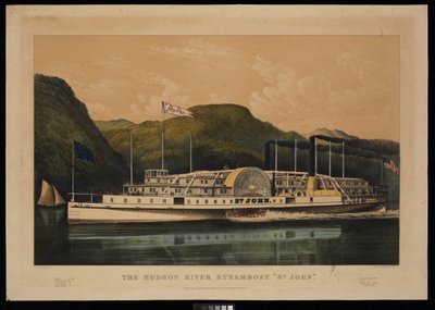 Le bateau à vapeur Hudson River St John - Frances Flora Bond (c.1812 76) (after) Palmer