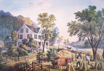 Scène de ferme américaine - Frances Flora Bond (c.1812 76) Palmer