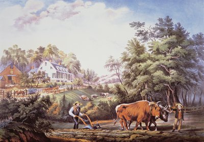 Scène de ferme américaine - Frances Flora Bond (c.1812 76) Palmer