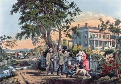 Après la chasse, gravé par Nathaniel Currier (1813-88) 1855 - Frances Flora Bond Palmer
