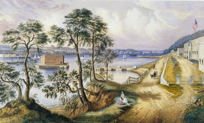 Staten Island et les Narrows depuis Fort Hamilton, N.Y., c.1861 - Frances Flora Bond Palmer