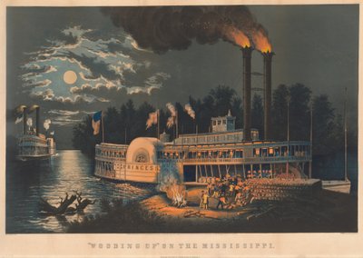 "Wooding Up" sur le Mississippi - Frances Flora Bond Palmer