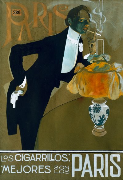 « Les meilleures cigarettes sont celles de Paris », 20e siècle (affiche) - Francesc Xavier Gosé