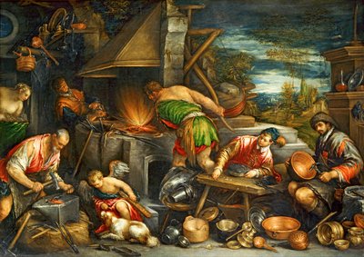 La Forge de Vulcain - The Forge of Vulcan … - Francesco (1549-92) Bassano