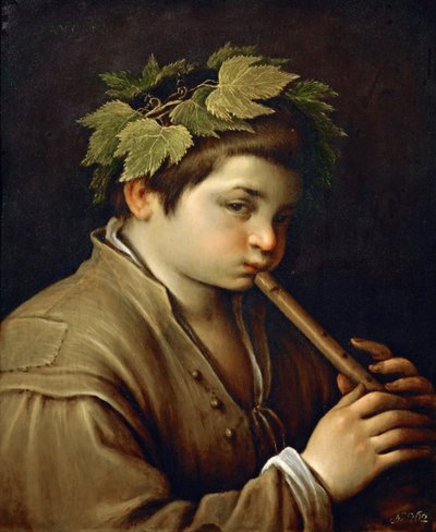 Garçon jouant de la flûte - Francesco Bassano