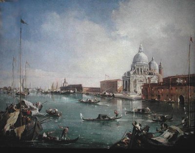 Le Grand Canal avec vue sur Santa Maria della Salute et la Dogana - Francesco (attr. to) Guardi