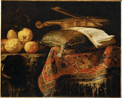 Nature Morte : cedrats et violon - Still-life : lemons and violin ... - Francesco (b.1640) Fieravino
