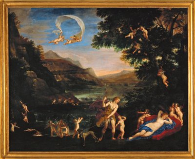 Adonis conduit pres de Venus par les Amours - les dieux de l
