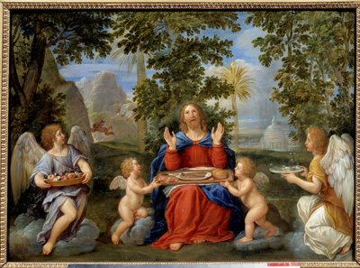 Le Christ servi par des anges - Francesco Albani