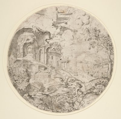 Vue de Rome avec ruines, Trajan - Francesco Amato