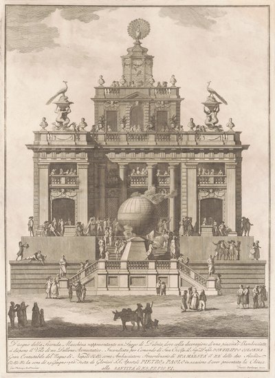 La Seconde Machine pour la Chinea de 1785 : Un palais de plaisir avec un ballon à air, 1785 - Francesco Barbazza