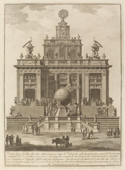 Un lieu de délice avec un ballon aérien, pour le festival de la "Chinea" - Francesco Barbazza after Giuseppe Palazzi
