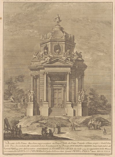 La Prima Macchina pour la Chinea de 1782 : Le Temple de Janus construit par Numa Pompilius - Francesco Barbazza, after Giuseppe Palazzi