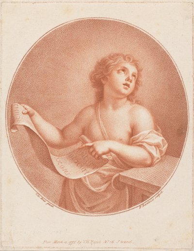 Enfant tenant un rouleau ouvert - Francesco Bartolozzi