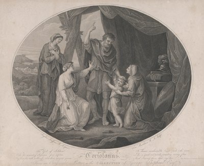Coriolan : Le dieu des soldats, pour faire honte invulnérable... Shakespeare, Coriolan, 3 novembre 1785 - Francesco Bartolozzi