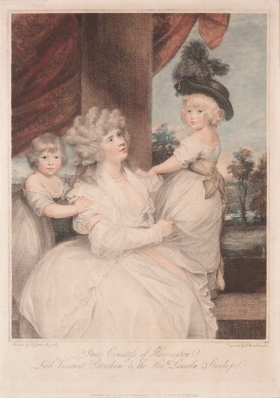 Jane, comtesse de Harrington et ses enfants - Francesco Bartolozzi