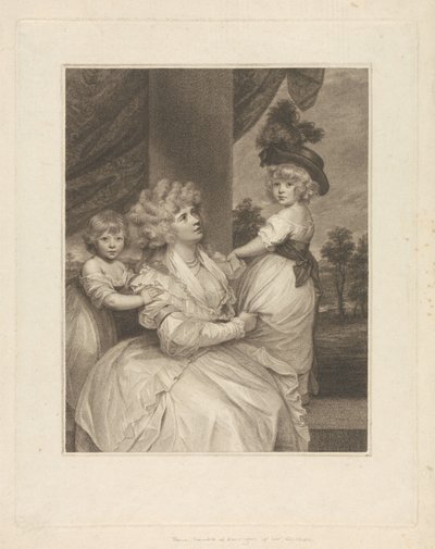 Jane, comtesse de Harrington, avec ses enfants, Lord Petersham et l