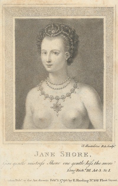 Jane Shore: Donne à la douce maîtresse Shore un doux baiser de plus Shakespeare, ..., 1er février 1790 - Francesco Bartolozzi