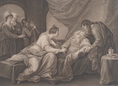 Le roi Lear et Cordelia, Shakespeare, Le roi Lear, Acte 4, Scène 7, vers 1783 - Francesco Bartolozzi