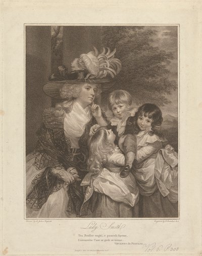Lady Charlotte Smith et ses enfants; George Henry, Louisa et Charlotte - Francesco Bartolozzi