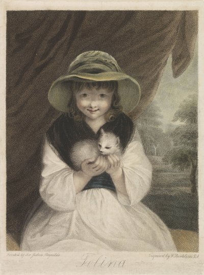 Fille avec chat - Francesco Bartolozzi