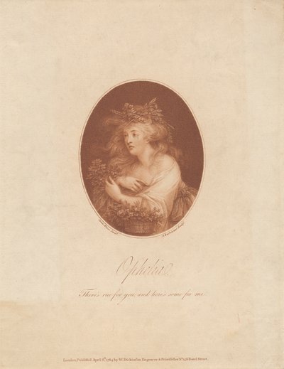 Ophelia : Voici de la rue pour toi et en voici pour moi - Francesco Bartolozzi