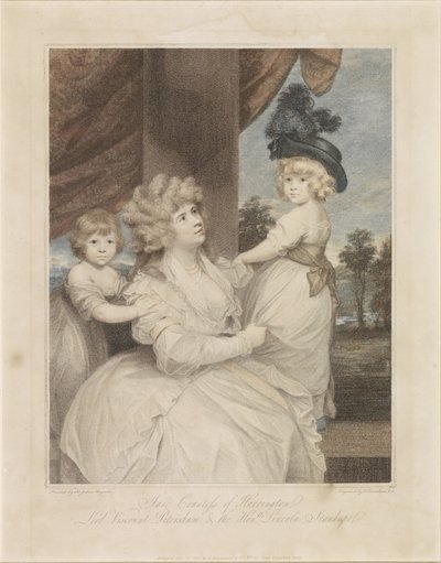 Portrait de Jane Stanhope avec ses deux enfants - Francesco Bartolozzi