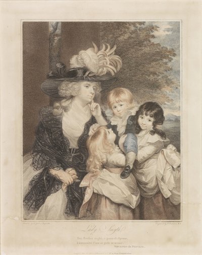 Portrait de Lady Smith et ses trois enfants - Francesco Bartolozzi