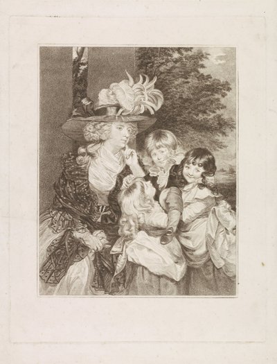 Portrait de Lady Smith et de ses trois enfants - Francesco Bartolozzi
