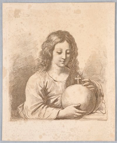 Salvator Mundi, avec un globe et une croix - Francesco Bartolozzi