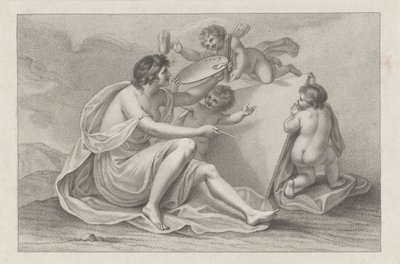 Page de titre avec la personnification de la peinture (Les rudiments du dessin de Cipriani) - Francesco Bartolozzi