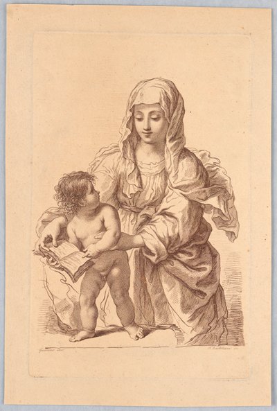 Vierge et Enfant tenant un livre - Francesco Bartolozzi