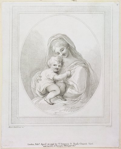 Vierge et Enfant, gravé par Luigi Schiavonetti, 1793 - Francesco Bartolozzi
