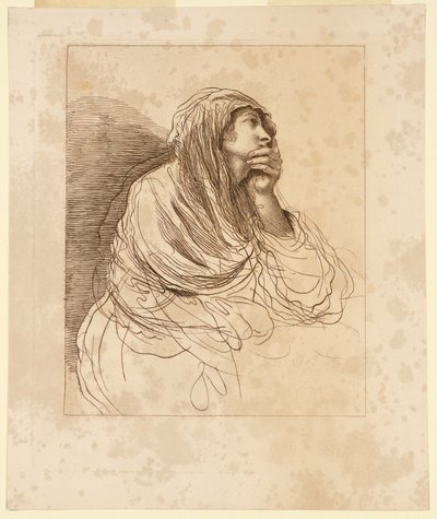 Jeune femme en attitude pensive - Francesco Bartolozzi