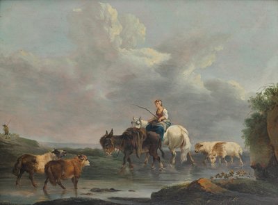 Bergère au bord du ruisseau - Francesco Casanova