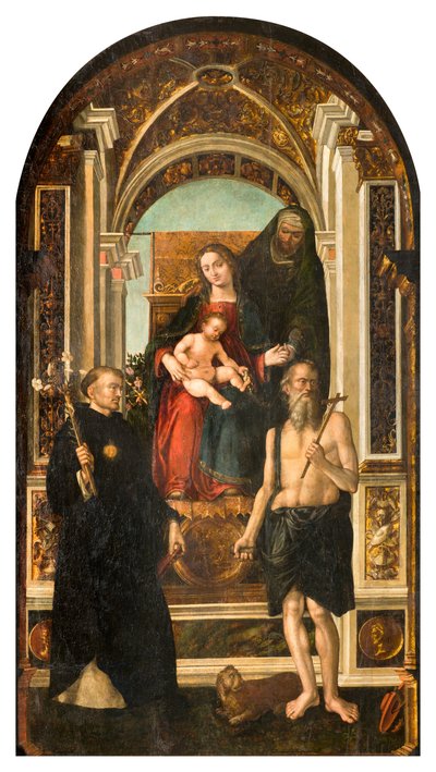 Transept nord, Autel de Saint Nicolas, Vierge en majesté et Enfant Sainte Anne Saints Nicolas de Tolentino et Jérôme, Francesco Casella 1510 - Francesco Casella