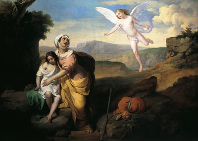 Agar et Ismaël visités par un ange - Francesco Coghetti
