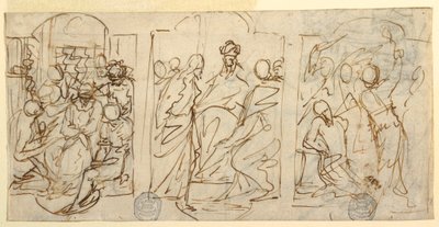 Trois Étapes de la Passion: La Moquerie, Christ devant Pilate, Flagellation - Francesco Coghetti