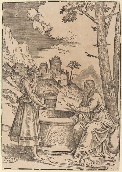 Le Christ et la Femme de Samarie - Francesco Denanto after Girolamo Pennacchi