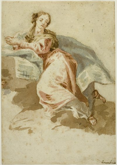 Figure féminine drapée en prière - Francesco Fontebasso