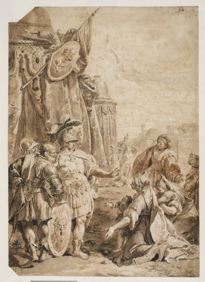 La famille de Darius agenouillée devant Alexandre le Grand - Francesco Fontebasso